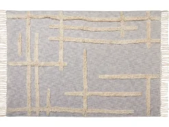 Discount Beliani Coperta HOSPET Cotone 130 x 180 cm Grigio Beige Grigio