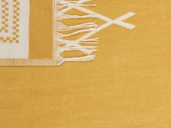 Hot Beliani Coperta JALKINI 130 x 170 cm Giallo Bianco Giallo