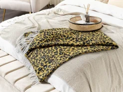 Discount Beliani Coperta JAMUNE 130 x 170 cm Marrone Bianco Marrone Nero