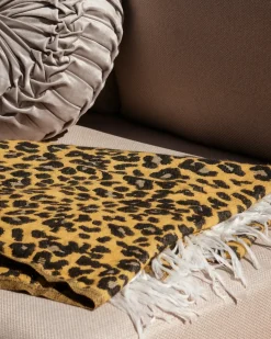 Discount Beliani Coperta JAMUNE 130 x 170 cm Marrone Bianco Marrone Nero