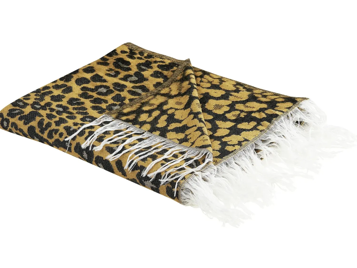 Discount Beliani Coperta JAMUNE 130 x 170 cm Marrone Bianco Marrone Nero