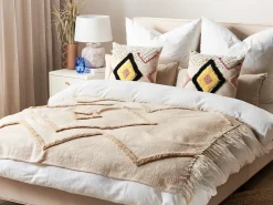 Best Beliani Coperta JAUNPUR Cotone 130 x 180 cm Beige