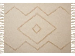 Best Beliani Coperta JAUNPUR Cotone 130 x 180 cm Beige