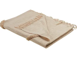 Best Beliani Coperta JAUNPUR Cotone 130 x 180 cm Beige