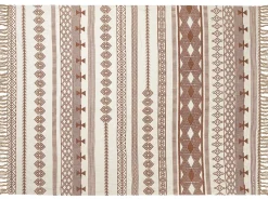 Best Beliani Coperta JORHAT Cotone 130 x 180 cm Beige Beige Marrone