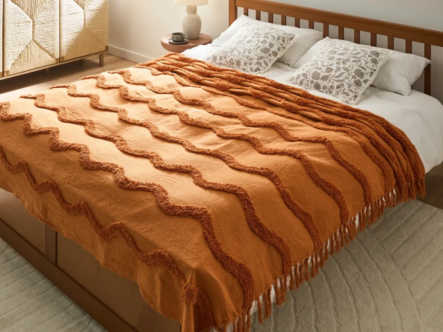 Sale Beliani Coperta KHARI Cotone Arancione
