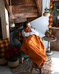 Best Beliani Coperta KHARI Cotone Arancione