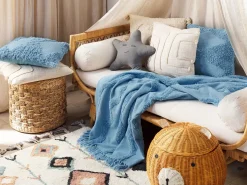 Online Beliani Coperta KHARI Cotone 125 x 150 cm Azzurro Blu