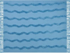 Online Beliani Coperta KHARI Cotone 125 x 150 cm Azzurro Blu