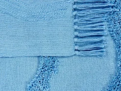 Online Beliani Coperta KHARI Cotone 125 x 150 cm Azzurro Blu
