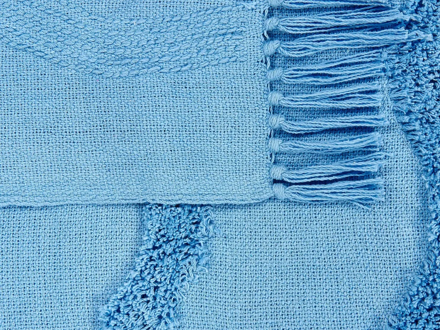 Online Beliani Coperta KHARI Cotone 125 x 150 cm Azzurro Blu