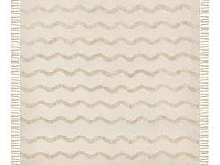 Outlet Beliani Coperta KHARI Cotone chiaro Beige