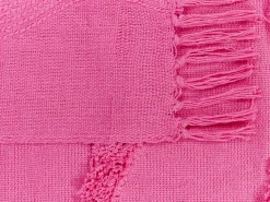 New Beliani Coperta KHARI Cotone 125 x 150 cm Rosa