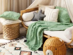 Sale Beliani Coperta KHARI Cotone 125 x 150 cm chiaro Verde