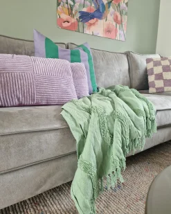 Sale Beliani Coperta KHARI Cotone 125 x 150 cm chiaro Verde