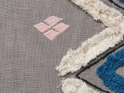 Sale Beliani Coperta KOTTAYAM Cotone 130 x 180 cm Grigio Beige Blu Rosa Grigio