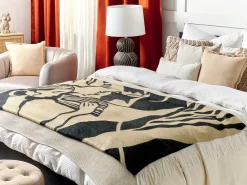 Discount Beliani Coperta KUDIYA 130 x 170 cm Beige Beige Nero