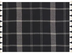 Sale Beliani Coperta KULAC Cotone 130 x 170 cm Nero Bianco Nero