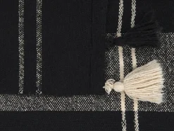 Sale Beliani Coperta KULAC Cotone 130 x 170 cm Nero Bianco Nero