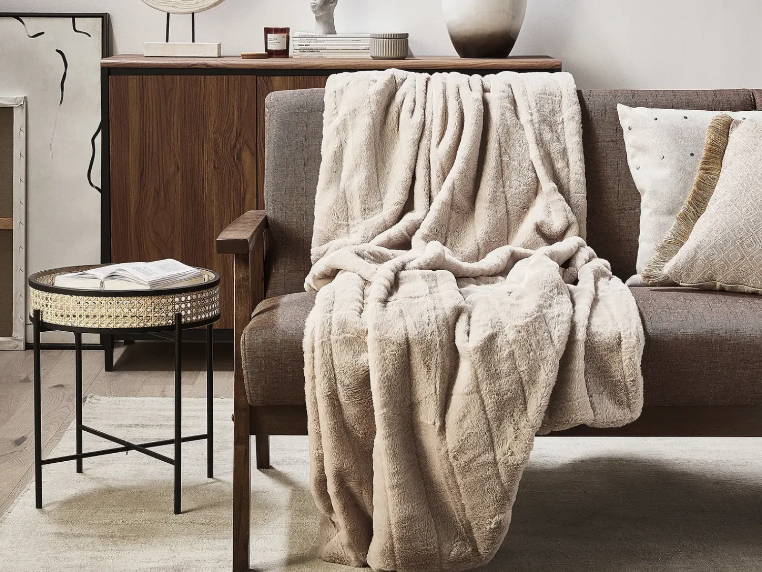 Discount Beliani Coperta LABYAR Beige