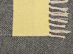 Clearance Beliani Coperta LAPU Cotone 125 x 150 cm Senape Giallo Grigio