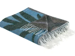 Best Beliani Coperta LIMGHA 130 x 170 cm Blu Blu Grigio Verde