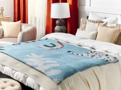 Best Beliani Coperta LIMGHA 130 x 170 cm Blu Blu Grigio Verde