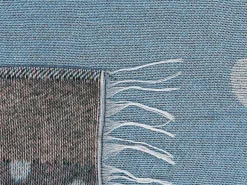 Best Beliani Coperta LIMGHA 130 x 170 cm Blu Blu Grigio Verde