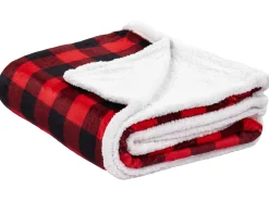 Online Beliani Coperta LIQUORICE 150 x 200 cm Rosso Bianco Nero Rosso