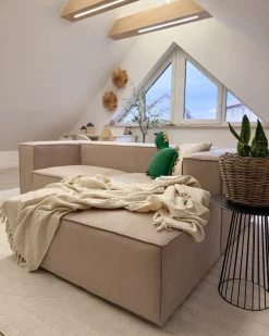 Beliani Coperta MALU Cotone 125 x 150 cm chiaro Beige