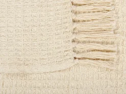 Beliani Coperta MALU Cotone 125 x 150 cm chiaro Beige