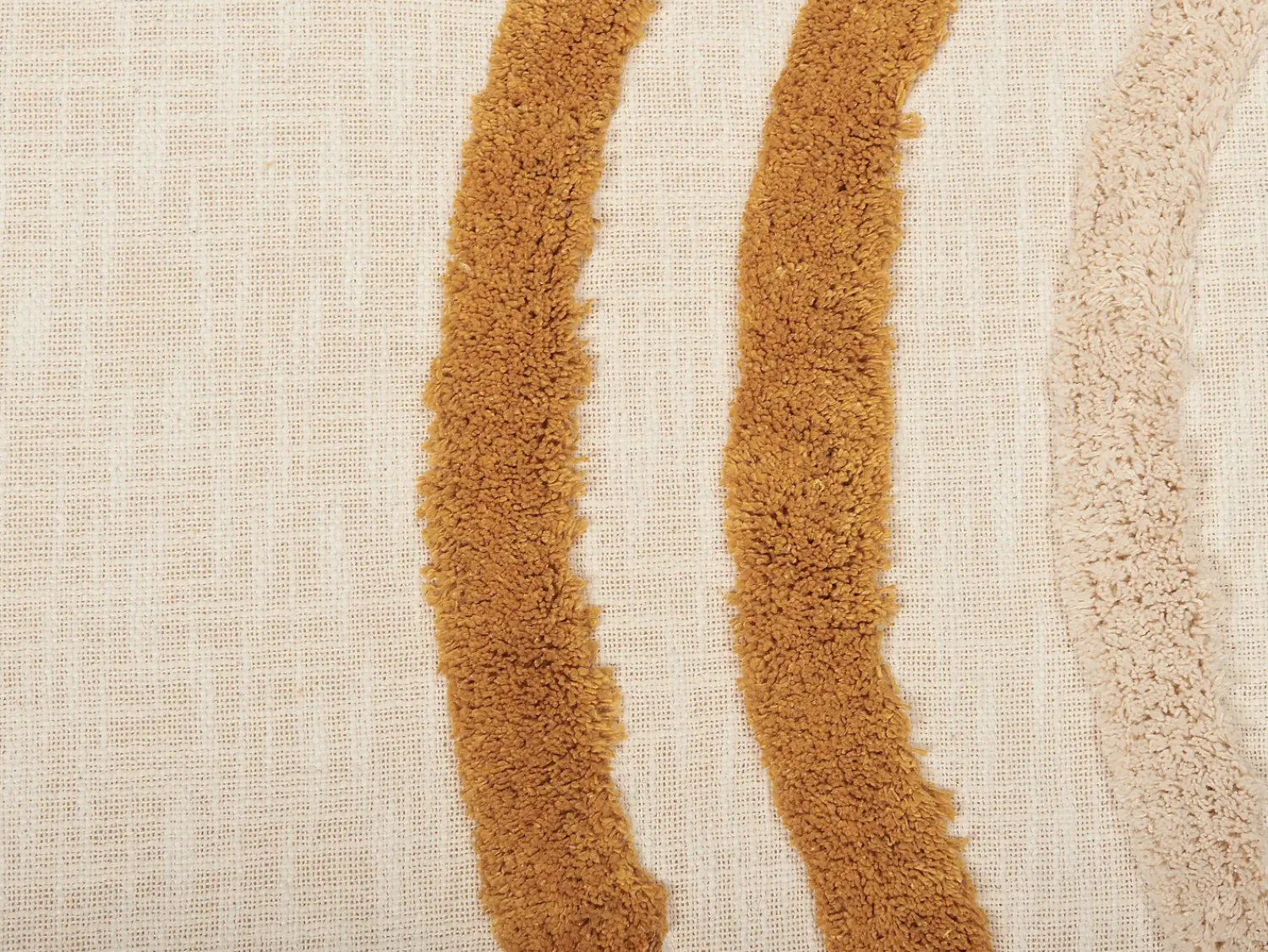 Beliani Coperta MATHURA Cotone 130 x 180 cm Beige Beige Arancione