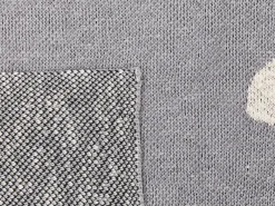 Hot Beliani Coperta MATTA Cotone 130 x 170 cm Grigio Bianco Grigio Nero