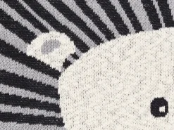 Hot Beliani Coperta MATTA Cotone 130 x 170 cm Grigio Bianco Grigio Nero