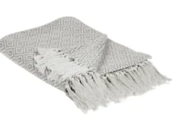 Clearance Beliani Coperta MITYAL Cotone 125 x 150 cm Tortora Beige Grigio