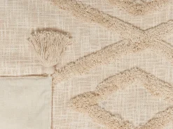 Outlet Beliani Coperta MORBI Cotone 130 x 180 cm Beige