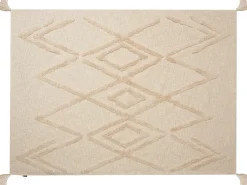 Outlet Beliani Coperta MORBI Cotone 130 x 180 cm Beige