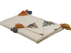 Discount Beliani Coperta MUNGER Cotone 130 x 180 cm Beige Arancione Beige Blu Giallo Multicolore