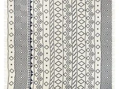 New Beliani Coperta NAJUY Cotone Beige Beige Blu