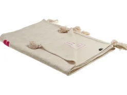 Beliani Coperta NANDYAL Cotone 130 x 180 cm Beige Bianco Beige Rosa