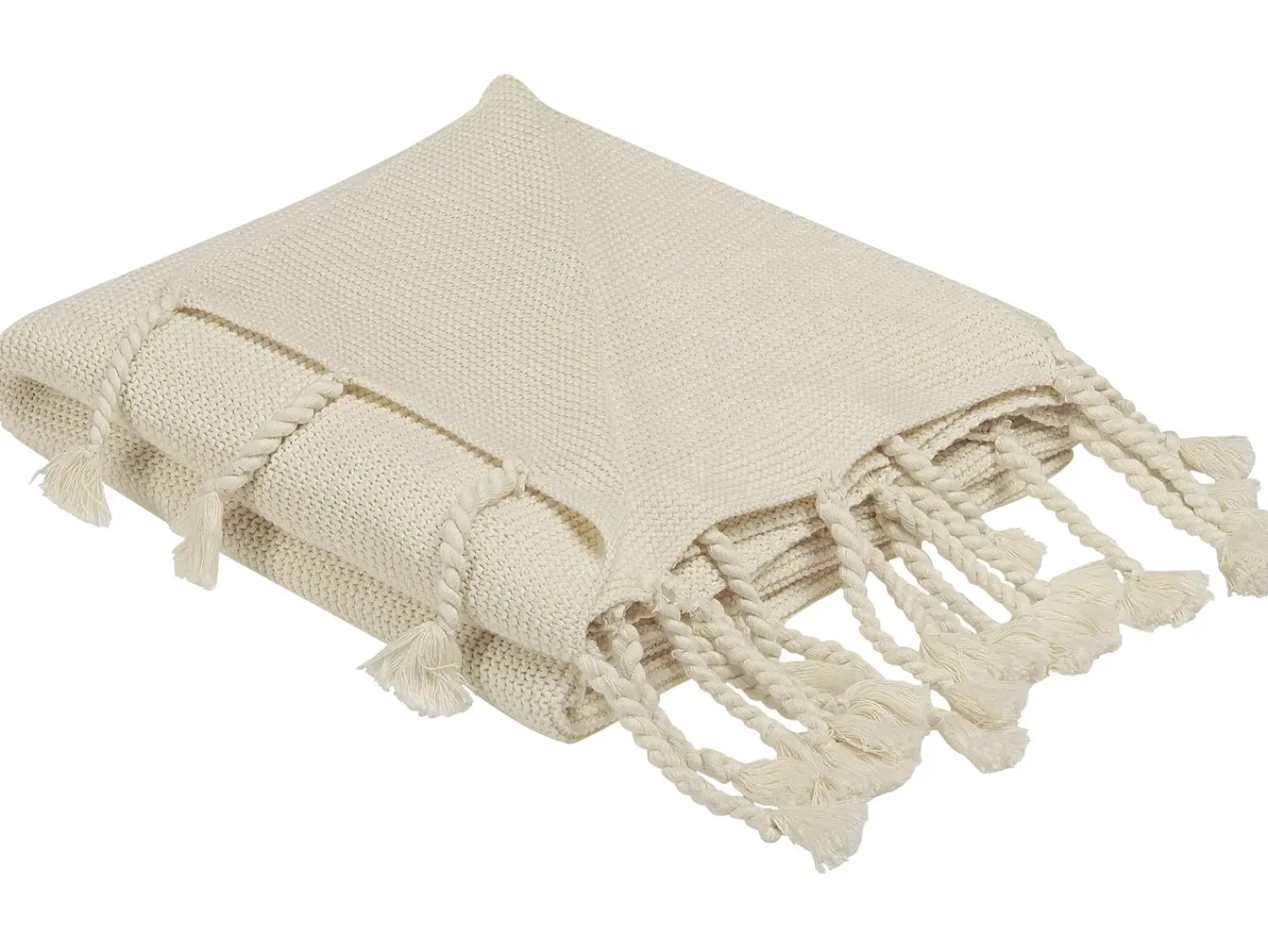 Best Beliani Coperta NAZILLI Cotone 125 x 150 cm Beige
