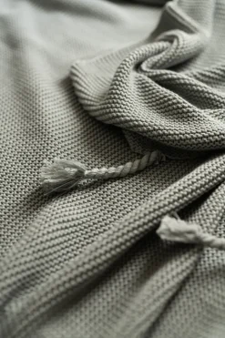 Outlet Beliani Coperta NAZILLI Cotone 125 x 150 cm chiaro Grigio