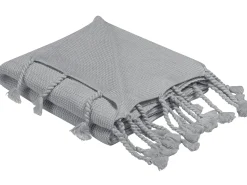 Outlet Beliani Coperta NAZILLI Cotone 125 x 150 cm chiaro Grigio