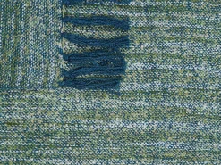 Clearance Beliani Coperta PAIRE Tessuto 130 x 170 cm Foglia di tè Blu Verde