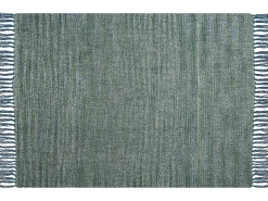 Clearance Beliani Coperta PAIRE Tessuto 130 x 170 cm Foglia di tè Blu Verde