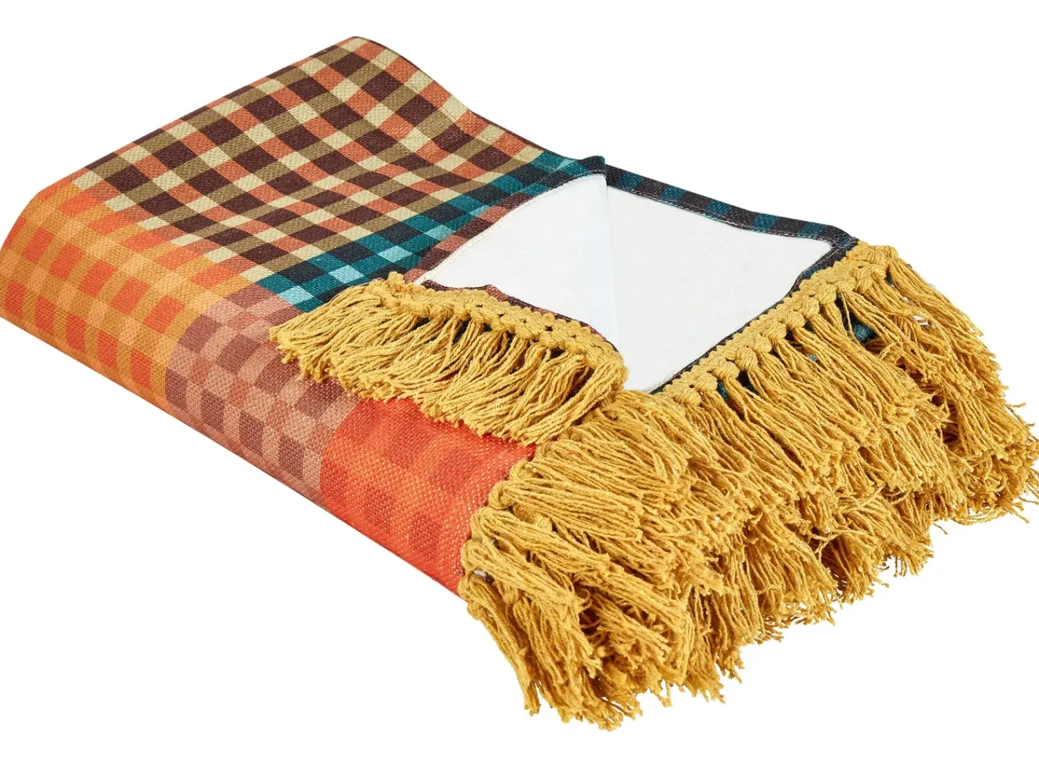 Best Beliani Coperta per picnic BUILI 200 x 200 cm Multicolore Arancione Marrone Multicolore Rosa