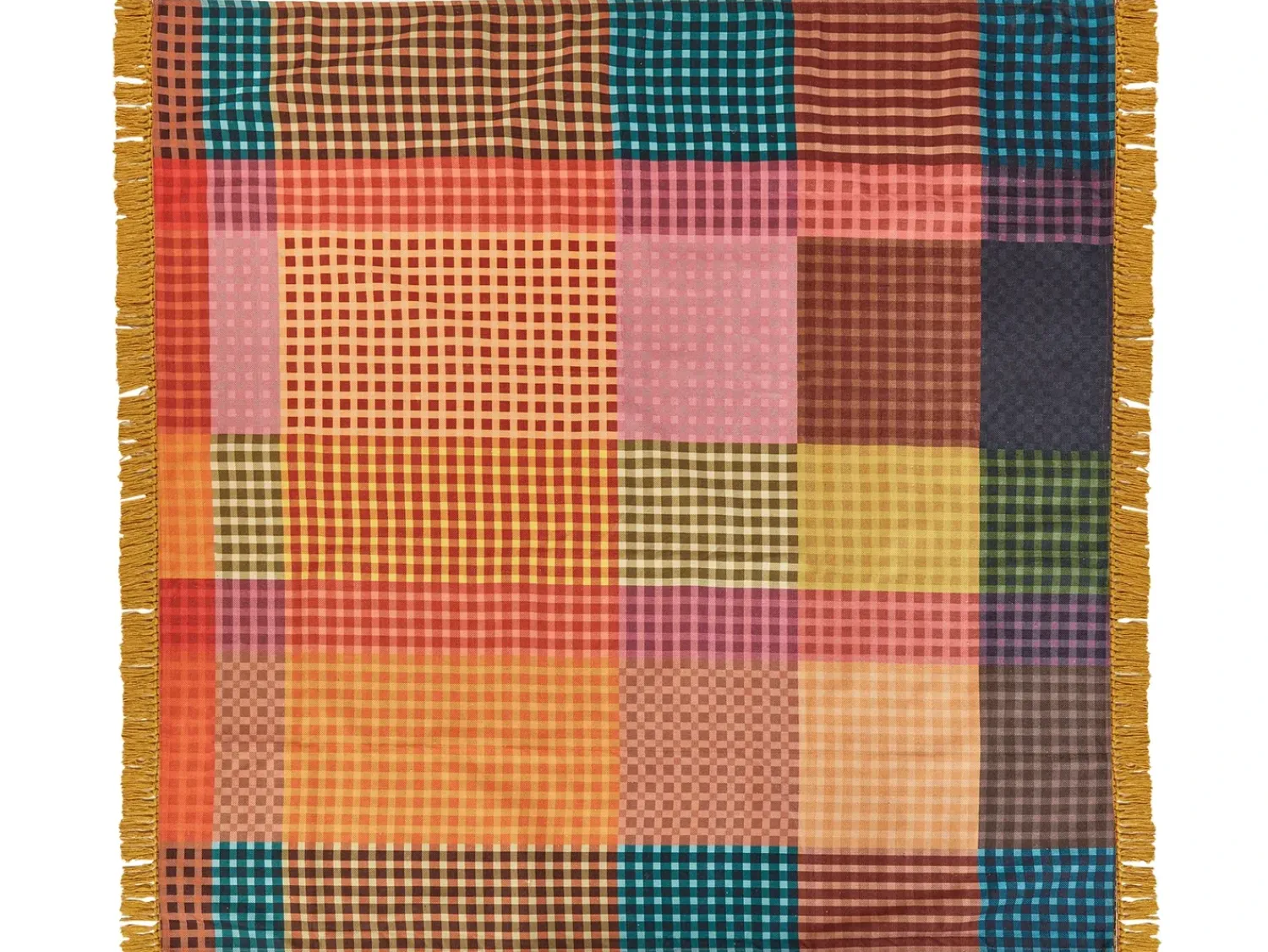 Best Beliani Coperta per picnic BUILI 200 x 200 cm Multicolore Arancione Marrone Multicolore Rosa