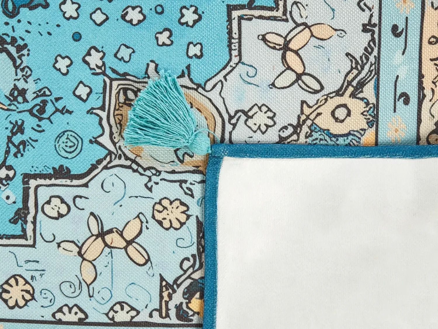 Sale Beliani Coperta per picnic KOTLA 200 x 200 cm Blu Beige Blu Giallo