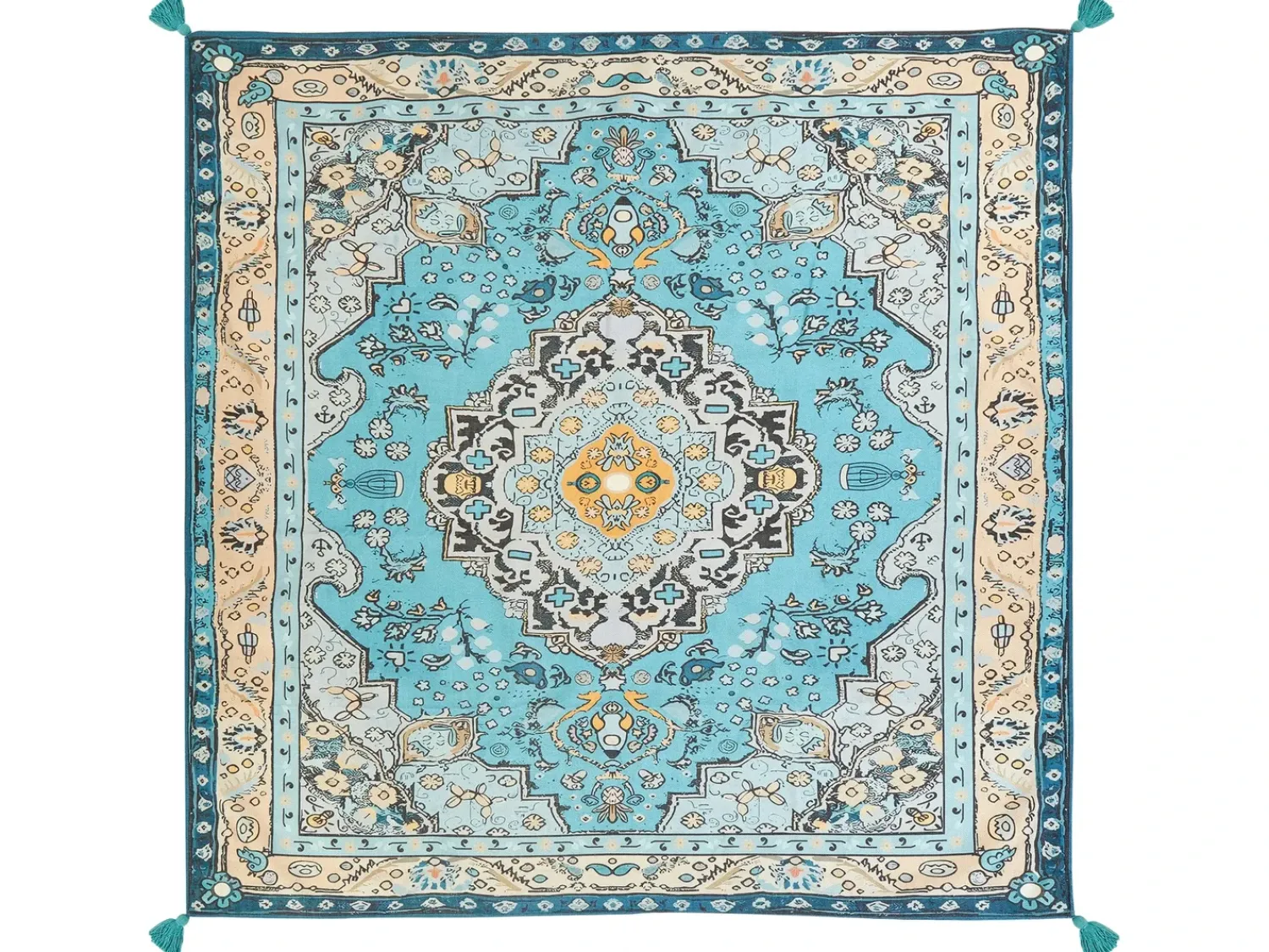 Sale Beliani Coperta per picnic KOTLA 200 x 200 cm Blu Beige Blu Giallo