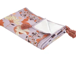 Outlet Beliani Coperta per picnic TUFKI 200 x 200 cm Viola Beige Rosso Viola